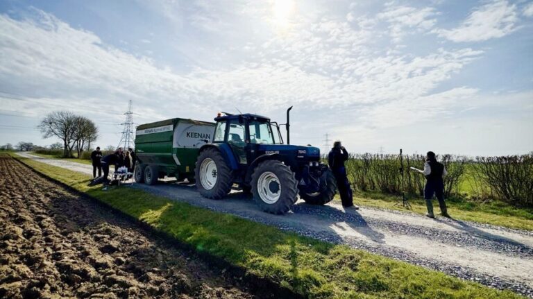 Tractor next to a field