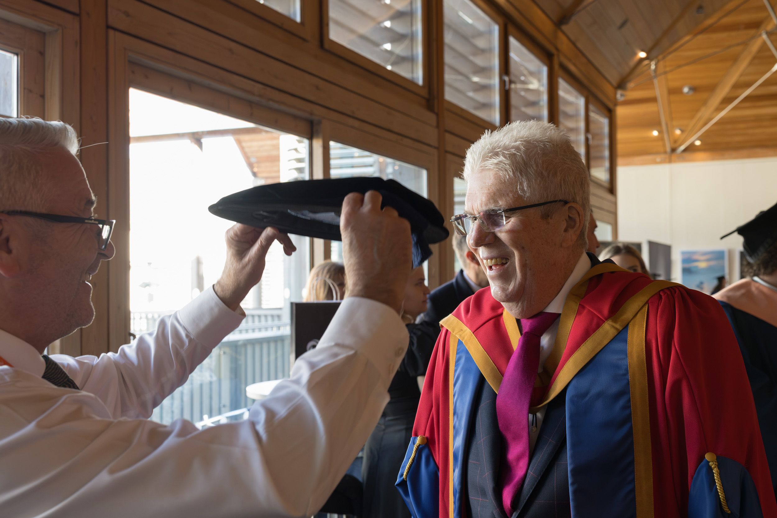 Richard Bridgman getting gowned up