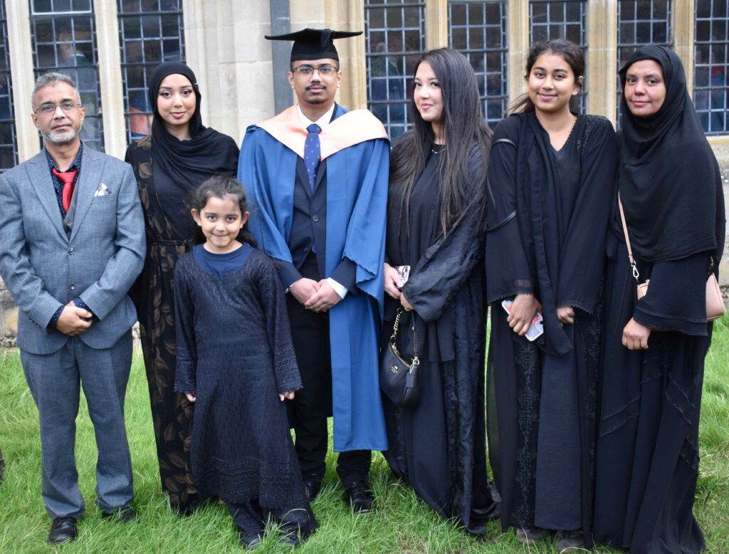 Happy days for the Khan family at the annual graduation ceremony for students who went to University Studies at West Suffolk College